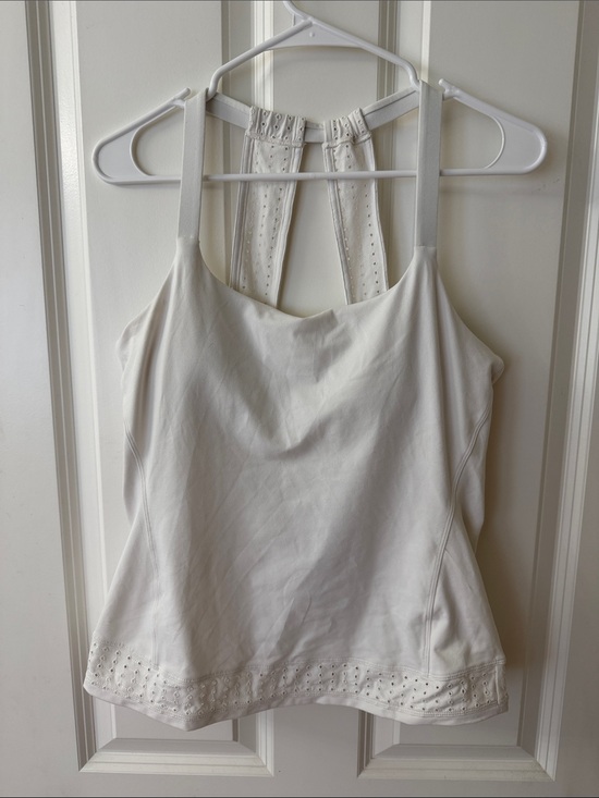 Prana Tops - Prana Cream Eyelet Racerback Tank Top